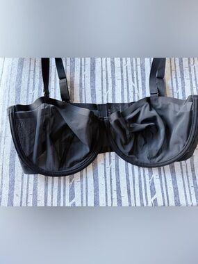 CUUP Black Sheer Underwire Bra with Adjustable Straps
